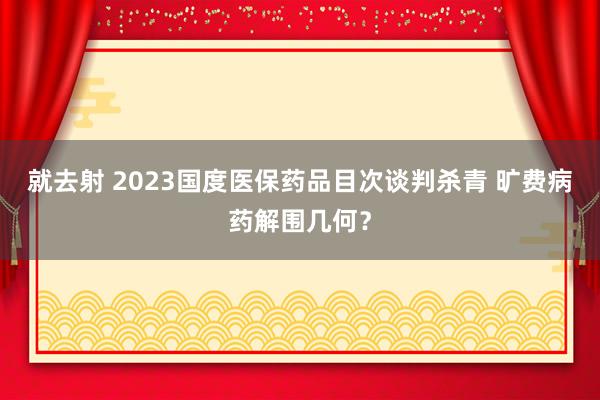 就去射 2023国度医保药品目次谈判杀青 旷费病药解围几何？