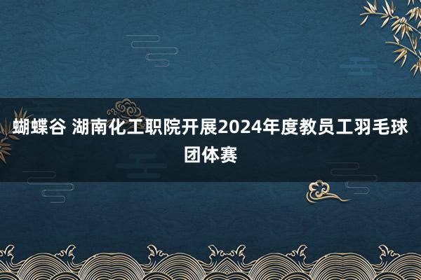 蝴蝶谷 湖南化工职院开展2024年度教员工羽毛球团体赛