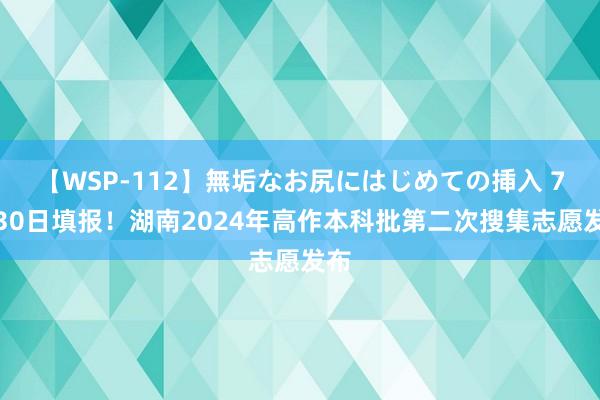 【WSP-112】無垢なお尻にはじめての挿入 7月30日填报！湖南2024年高作本科批第二次搜集志愿发布