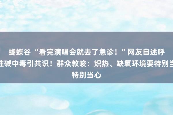 蝴蝶谷 “看完演唱会就去了急诊！”网友自述呼吸性碱中毒引共识！群众教唆：炽热、缺氧环境要特别当心