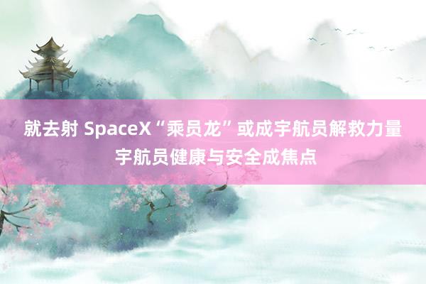 就去射 SpaceX“乘员龙”或成宇航员解救力量 宇航员健康与安全成焦点