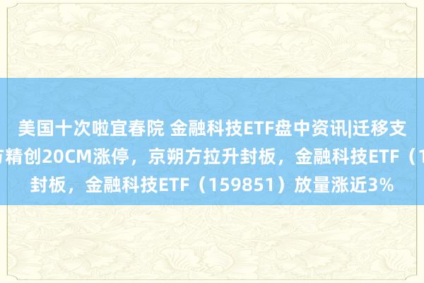 美国十次啦宜春院 金融科技ETF盘中资讯|迁移支付观念异军突起，四方精创20CM涨停，京朔方拉升封板，金融科技ETF（159851）放量涨近3%