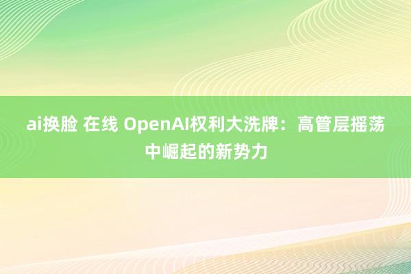 ai换脸 在线 OpenAI权利大洗牌：高管层摇荡中崛起的新势力