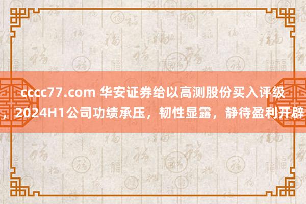 cccc77.com 华安证券给以高测股份买入评级，2024H1公司功绩承压，韧性显露，静待盈利开辟