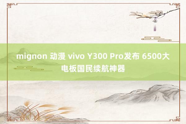 mignon 动漫 vivo Y300 Pro发布 6500大电板国民续航神器