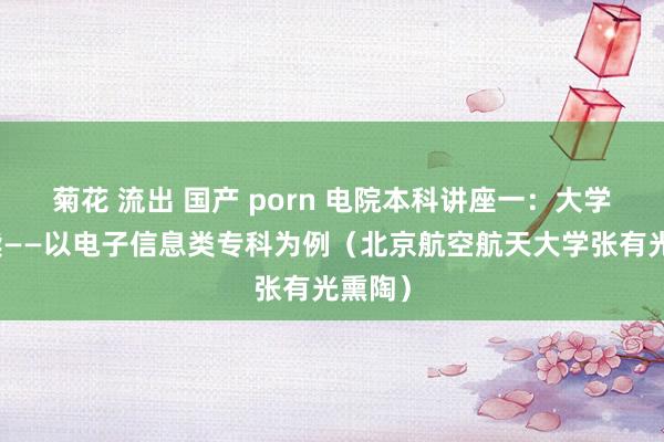 菊花 流出 国产 porn 电院本科讲座一：大学如何读——以电子信息类专科为例（北京航空航天大学张有光熏陶）