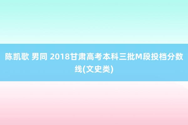 陈凯歌 男同 2018甘肃高考本科三批M段投档分数线(文史类)