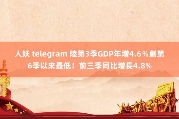 人妖 telegram 陸第3季GDP年增4.6％　創第6季以來最低！前三季同比增長4.8%